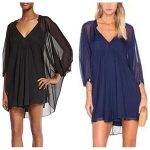 Diane Von Furstenberg Silk Fleurette navy Dress